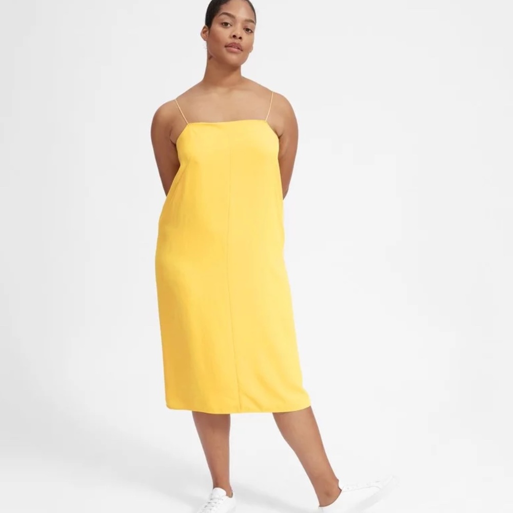 Everlane Japanese Goweave Cami Slip Dress Yellow Sz 14